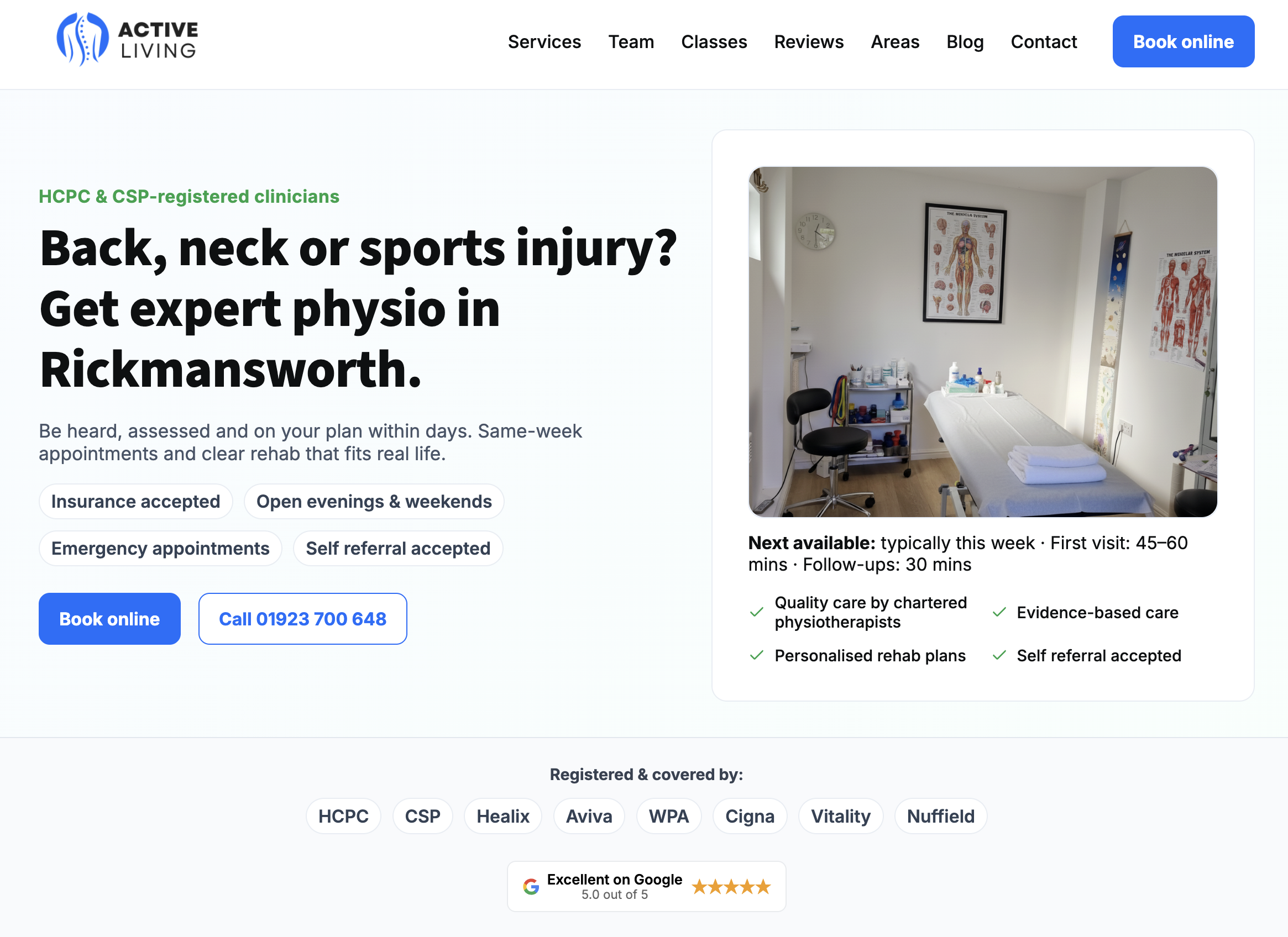 Active Living Physio - WordPress Website