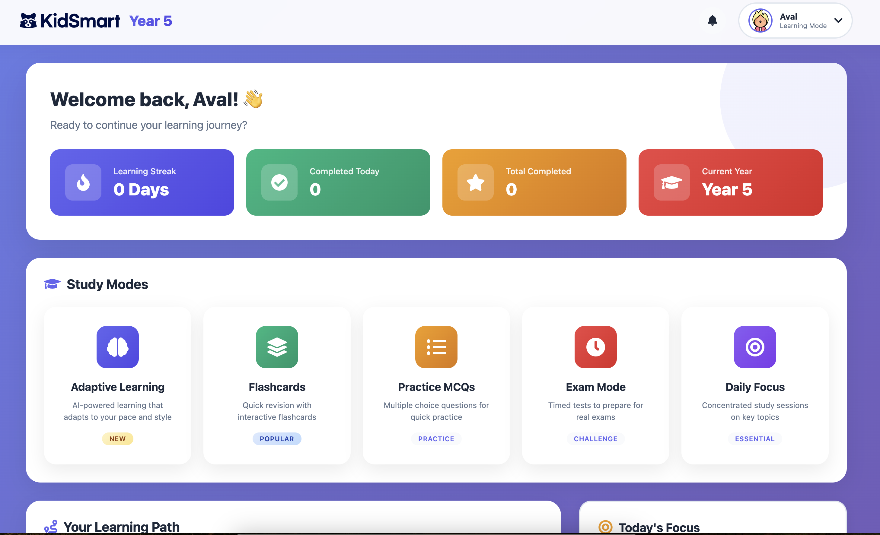 KidSmart 11+ App - Web Application