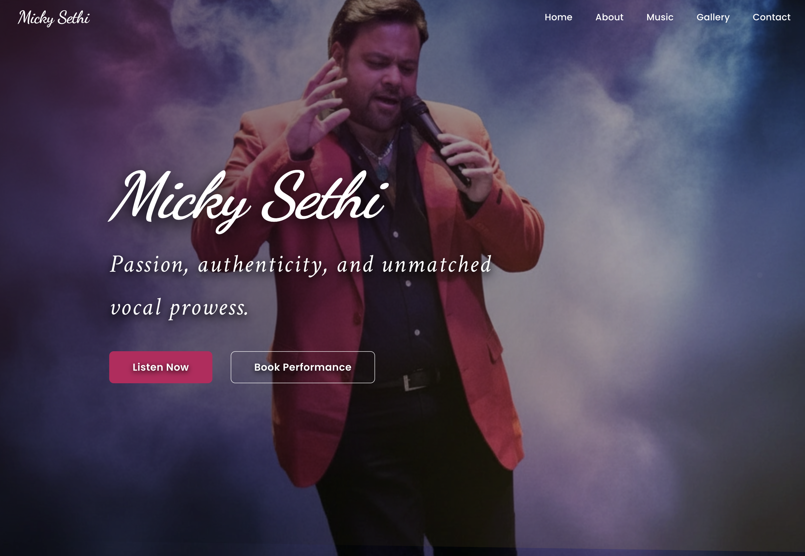 Singer Portfolio - WordPress Website