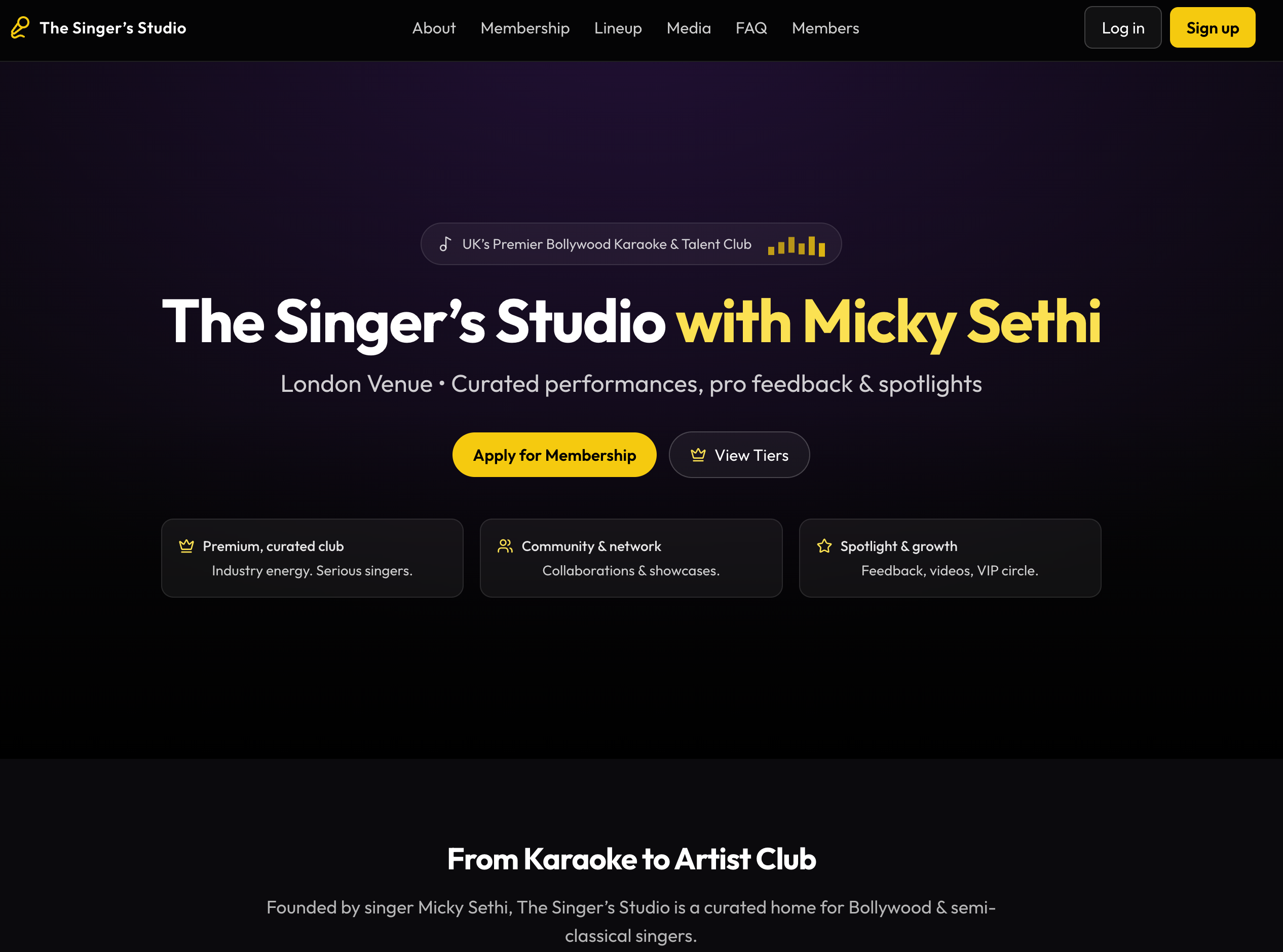 Singers Studio - WordPress Website